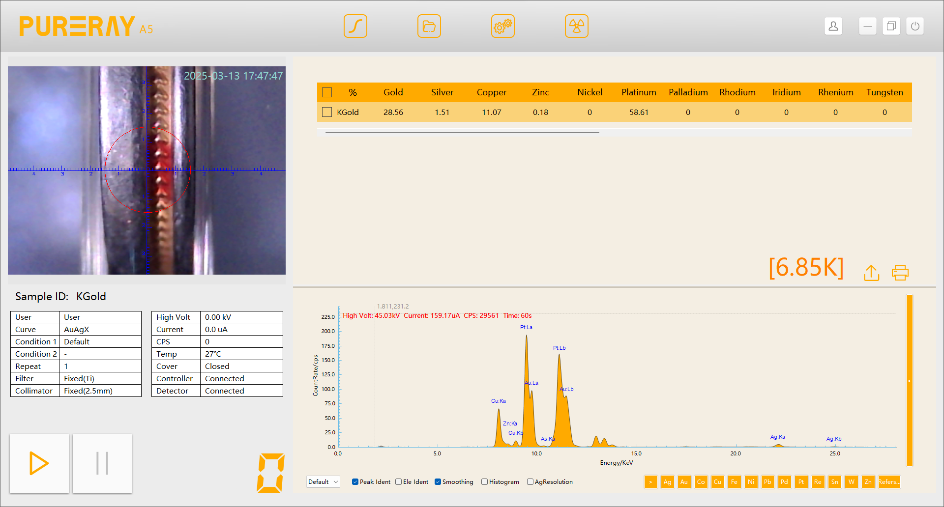 XRF-A5 test inlay jewelry